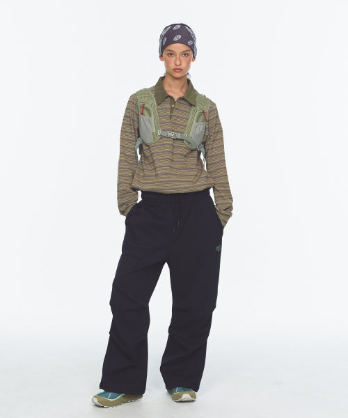 WAFFLE LAYERED WAIST PANTS - 3 COLORS NAVY