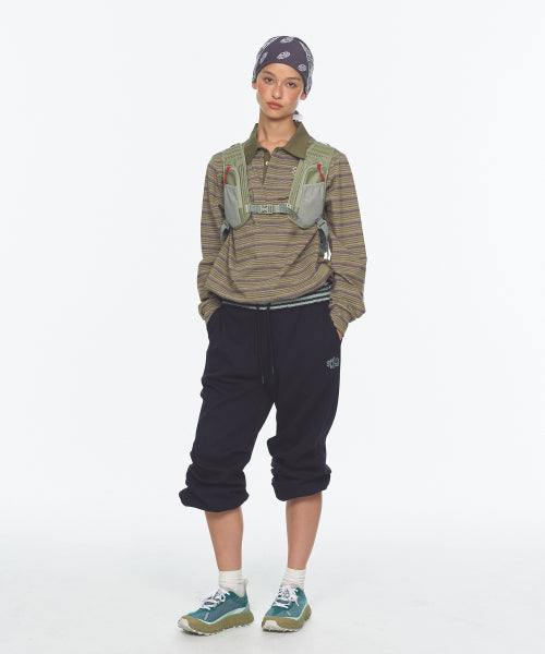 WAFFLE LAYERED WAIST PANTS - 3 COLORS NAVY