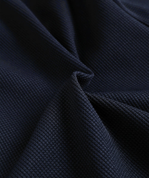 WAFFLE LAYERED WAIST PANTS - 3 COLORS NAVY