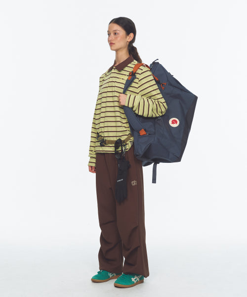 WAFFLE LAYERED WAIST PANTS - 3 COLORS BROWN