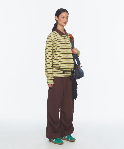 WAFFLE LAYERED WAIST PANTS - 3 COLORS BROWN