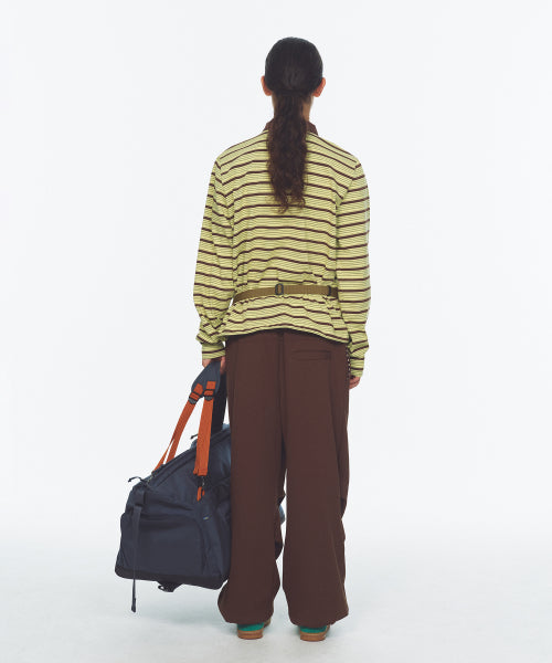 WAFFLE LAYERED WAIST PANTS - 3 COLORS BROWN