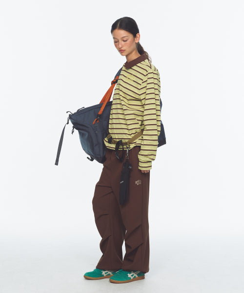 WAFFLE LAYERED WAIST PANTS - 3 COLORS BROWN