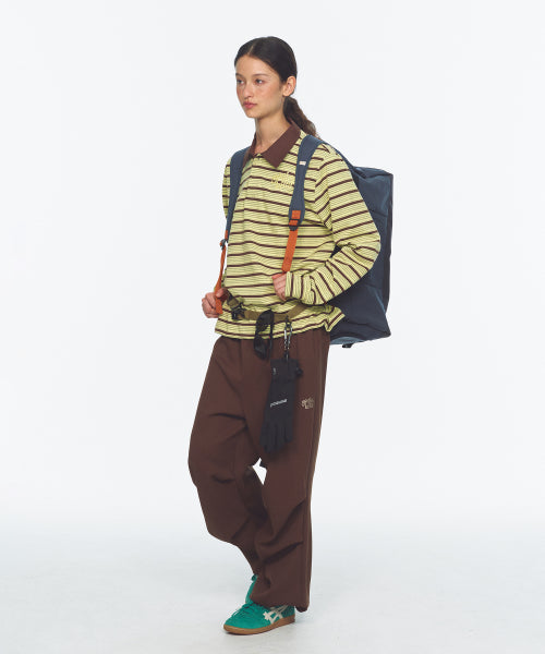 WAFFLE LAYERED WAIST PANTS - 3 COLORS BROWN