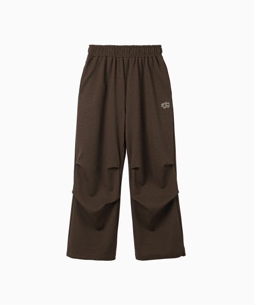 WAFFLE LAYERED WAIST PANTS - 3 COLORS BROWN