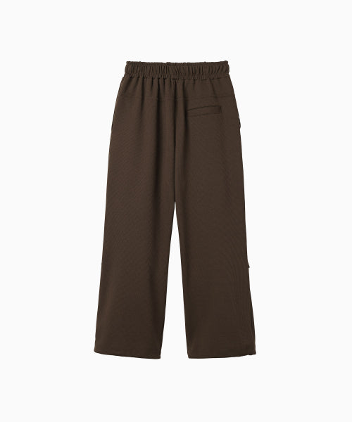 WAFFLE LAYERED WAIST PANTS - 3 COLORS BROWN