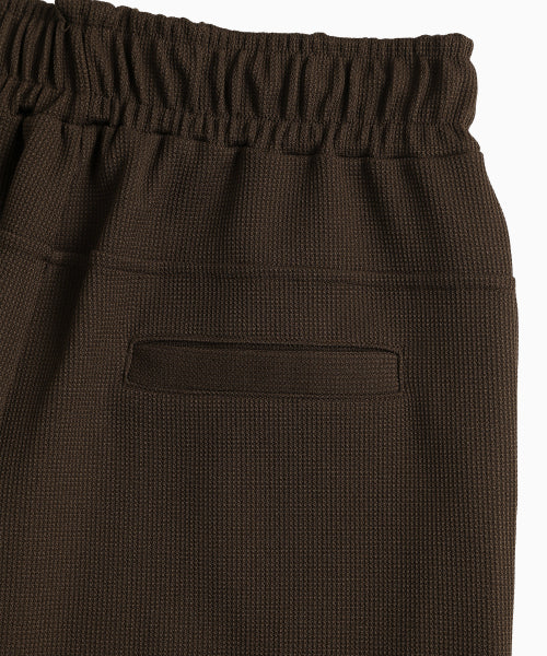 WAFFLE LAYERED WAIST PANTS - 3 COLORS BROWN