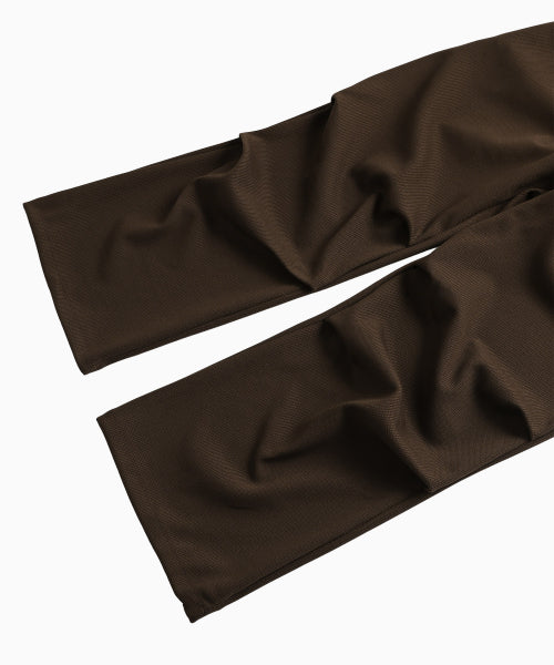 WAFFLE LAYERED WAIST PANTS - 3 COLORS BROWN