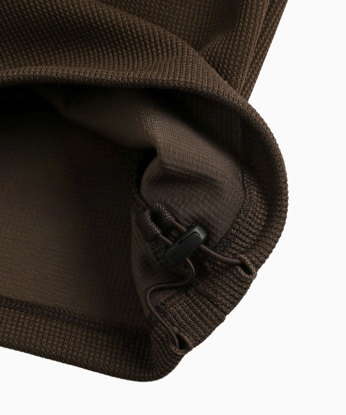 WAFFLE LAYERED WAIST PANTS - 3 COLORS BROWN