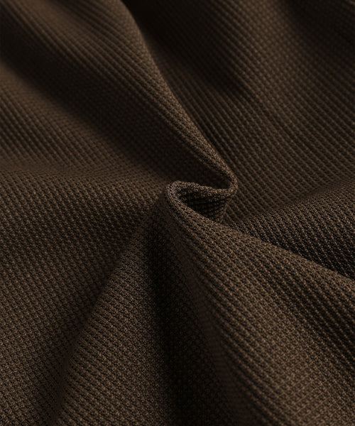 WAFFLE LAYERED WAIST PANTS - 3 COLORS BROWN