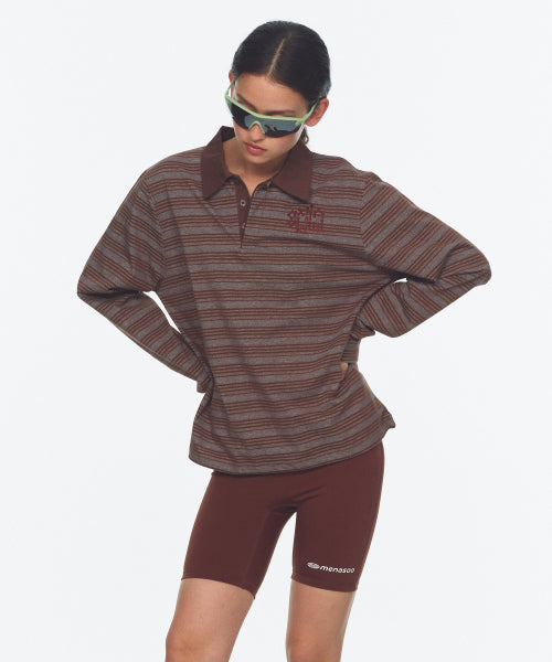 VINTAGE STRIPE RUGBY T SHIRT - 3 COLORS BROWN