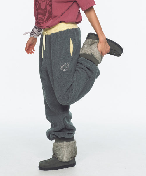 WAIST POINT WARM FLEECE JOGGER PANTS - 2 COLORS CHARCOAL