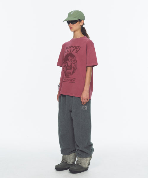 WAIST POINT WARM FLEECE JOGGER PANTS - 2 COLORS CHARCOAL