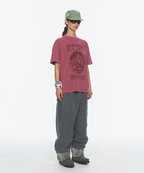 WAIST POINT WARM FLEECE JOGGER PANTS - 2 COLORS CHARCOAL