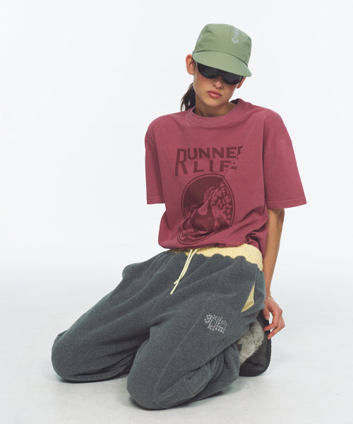 WAIST POINT WARM FLEECE JOGGER PANTS - 2 COLORS CHARCOAL