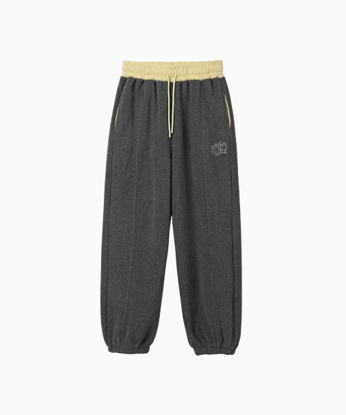 WAIST POINT WARM FLEECE JOGGER PANTS - 2 COLORS CHARCOAL