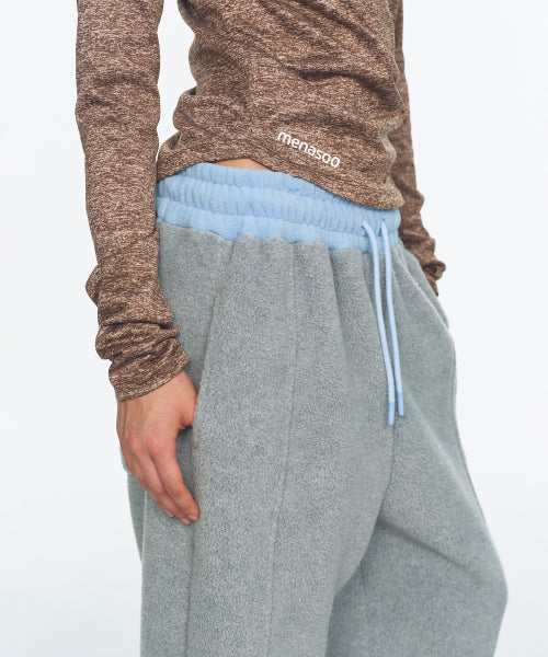 WAIST POINT WARM FLEECE JOGGER PANTS - 2 COLORS MELANGE GREY
