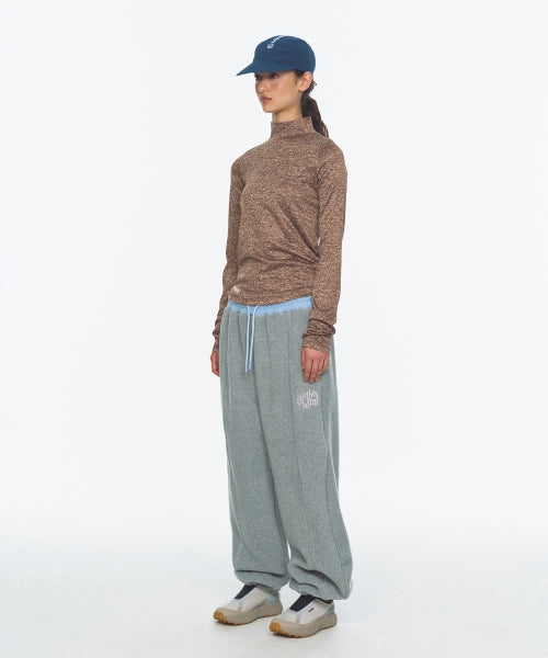 WAIST POINT WARM FLEECE JOGGER PANTS - 2 COLORS MELANGE GREY
