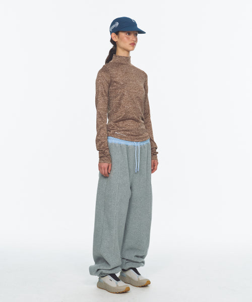 WAIST POINT WARM FLEECE JOGGER PANTS - 2 COLORS MELANGE GREY