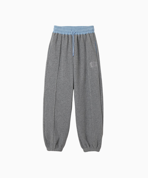 WAIST POINT WARM FLEECE JOGGER PANTS - 2 COLORS MELANGE GREY