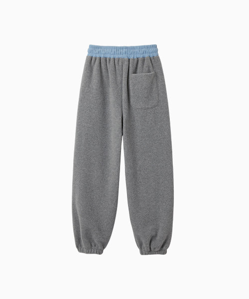 WAIST POINT WARM FLEECE JOGGER PANTS - 2 COLORS MELANGE GREY