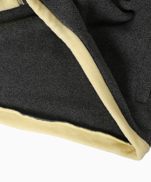 TWO TONE WARM FLEECE HALF ZIP PULLOVER - 2 COLORS CHARCOAL
