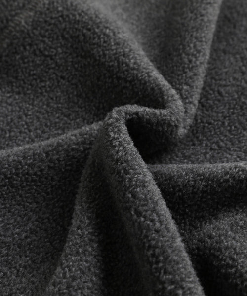 TWO TONE WARM FLEECE HALF ZIP PULLOVER - 2 COLORS CHARCOAL
