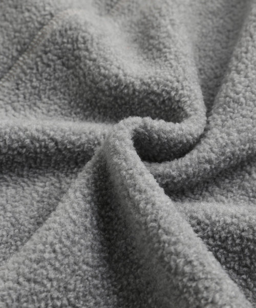 TWO TONE WARM FLEECE HALF ZIP PULLOVER - 2 COLORS MELANGE GREY