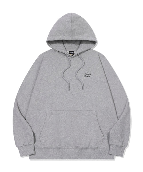 HANGING CATS EMBROIDERY HOODIE - 2 COLORS GREY