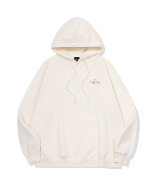 LOVING BEAR EMBROIDERY HOODIE CREAM