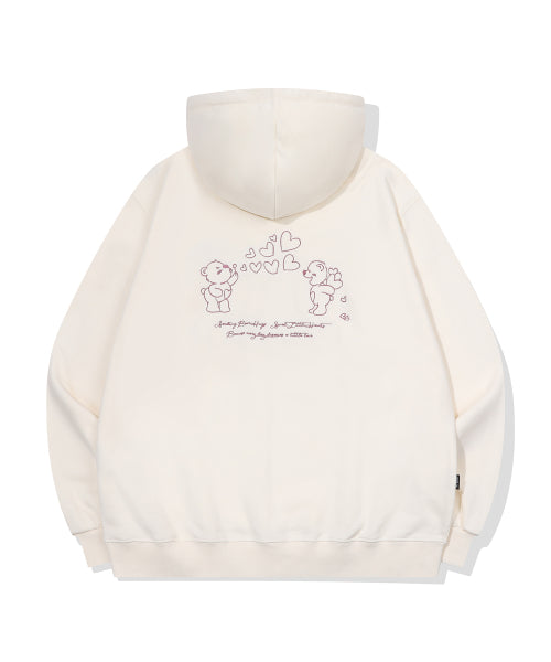 LOVING BEAR EMBROIDERY HOODIE CREAM