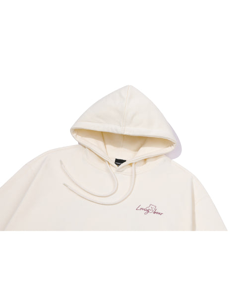 LOVING BEAR EMBROIDERY HOODIE CREAM