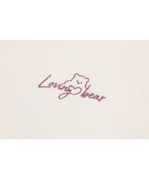 LOVING BEAR EMBROIDERY HOODIE CREAM
