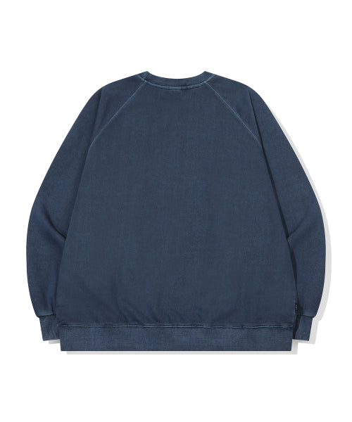 CHERRY HEART RAGLAN PIGMENT SWEATSHIRT - 2 COLORS BLUE