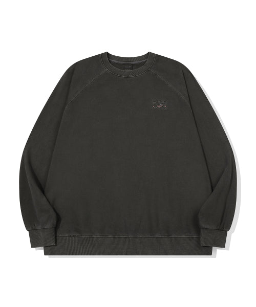 BONHEUR PUPPY PIGMENT RAGLAN SWEATSHIRT - 3 COLORS SMOKE BLACK