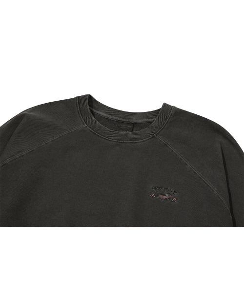 BONHEUR PUPPY PIGMENT RAGLAN SWEATSHIRT - 3 COLORS SMOKE BLACK