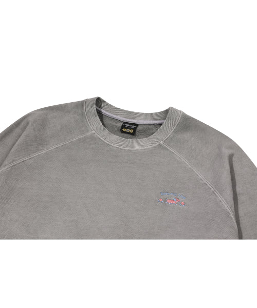 BONHEUR PUPPY PIGMENT RAGLAN SWEATSHIRT - 3 COLORS GHOST GREY