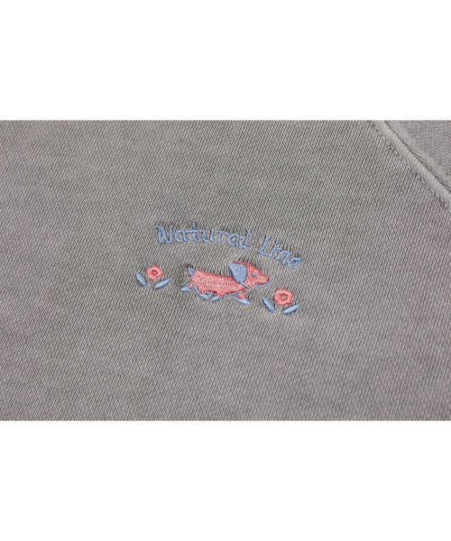 BONHEUR PUPPY PIGMENT RAGLAN SWEATSHIRT - 3 COLORS GHOST GREY