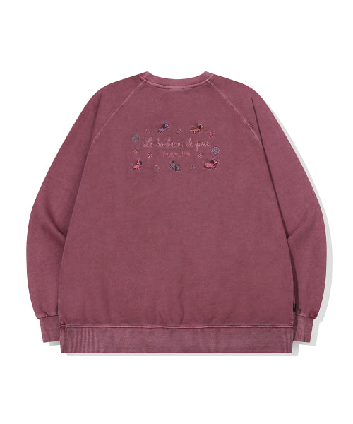BONHEUR PUPPY PIGMENT RAGLAN SWEATSHIRT - 3 COLORS DUSTY PINK