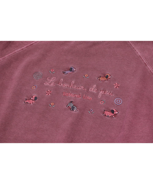 BONHEUR PUPPY PIGMENT RAGLAN SWEATSHIRT - 3 COLORS DUSTY PINK
