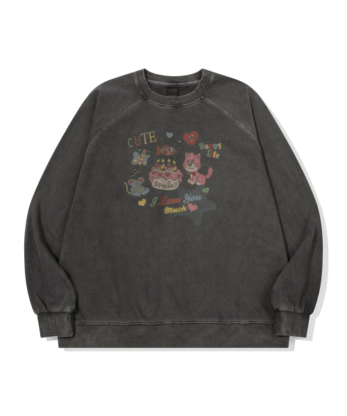 LOVE PIGMENT RAGLAN SWEATSHIRT - 2 COLORS BLACK