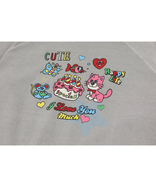 LOVE PIGMENT RAGLAN SWEATSHIRT - 2 COLORS GREY