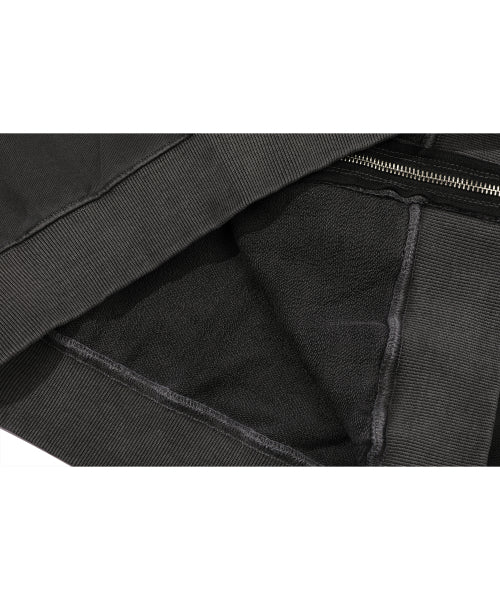 2-WAY ARCADE CAT PIGMENT HOODIE ZIP-UP SMOKE BLACK
