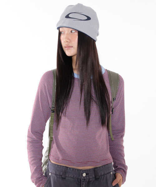 REVERSIBLE LOGO BEANIE - 3 COLORS GREY