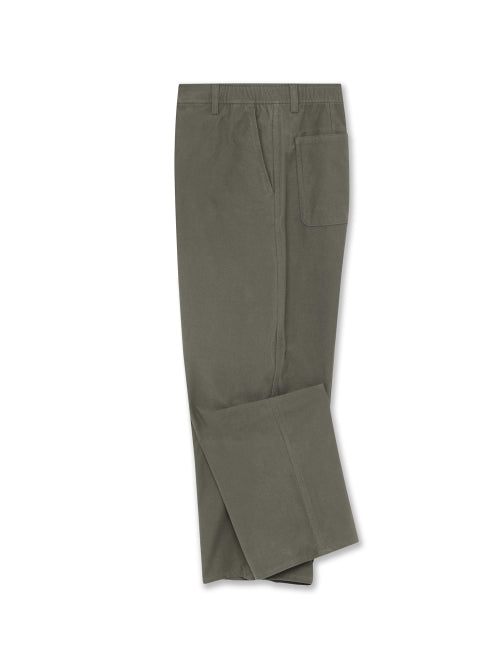 RIBE CURVED WIDE FIT PANTS - 3 COLORS KHAKI GREY