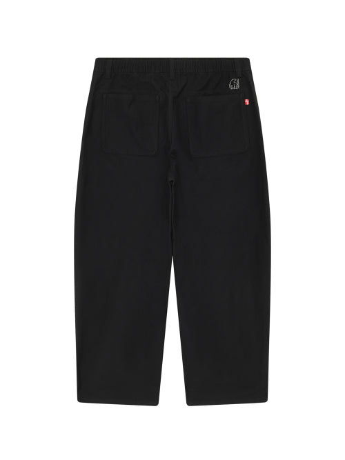 RIBE CURVED WIDE FIT PANTS - 3 COLORS BLACK