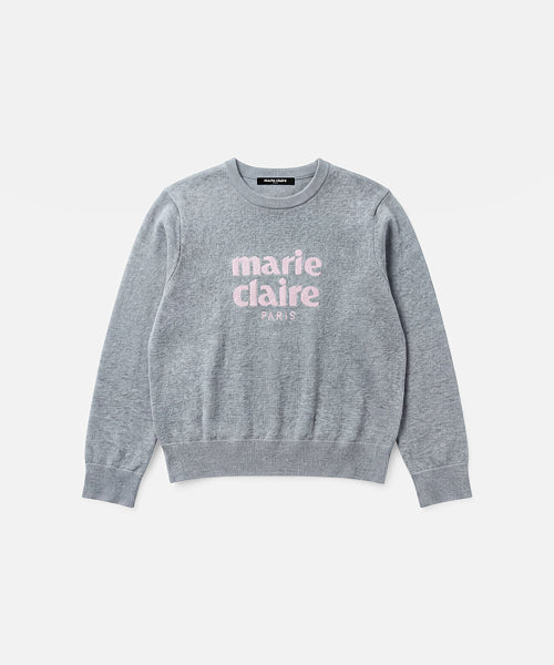 ESSENTIAL LOGO JACQUARD WOOL ROUND KNIT #SEULGI同款! MELANGE GREY