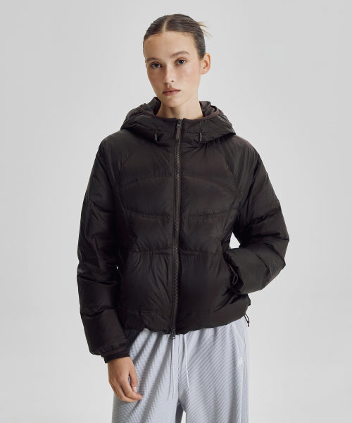 WOMEN FLYING 204 AIRY HOODED LIGHTWEIGHT DOWN - 5 COLORS BROWN