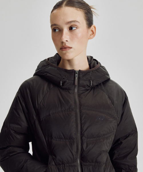 WOMEN FLYING 204 AIRY HOODED LIGHTWEIGHT DOWN - 5 COLORS BROWN