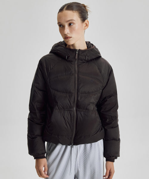 WOMEN FLYING 204 AIRY HOODED LIGHTWEIGHT DOWN - 5 COLORS BROWN